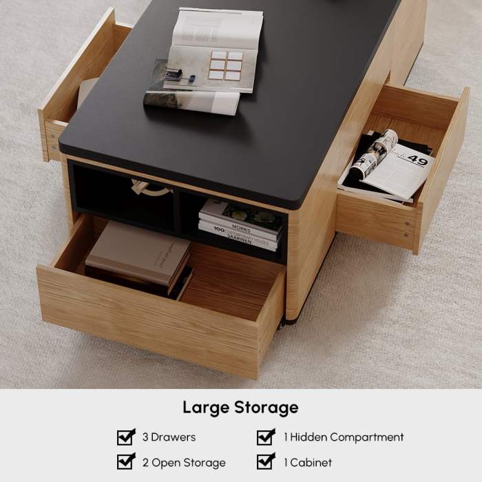 Modular coffee table furniture with lift top