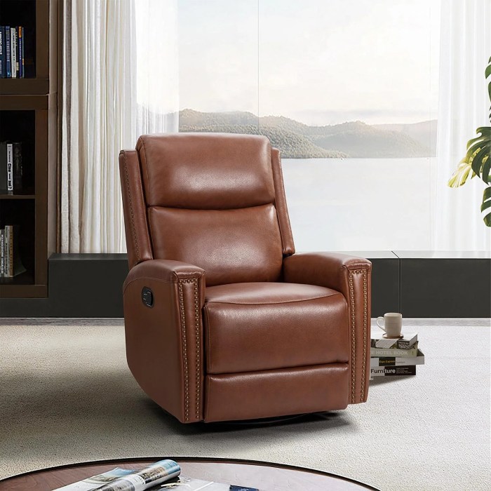 Flash Furniture Standard Leather Swivel Recliner with Ottoman, Beige ... Flash Furniture Standard Leather Swivel Recliner with Ottoman, Beige ...