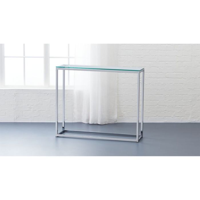 Wrought Studio Katsumi 17.71'' Glass Top Console Table | Wayfair Wrought Studio Katsumi 17.71'' Glass Top Console Table | Wayfair