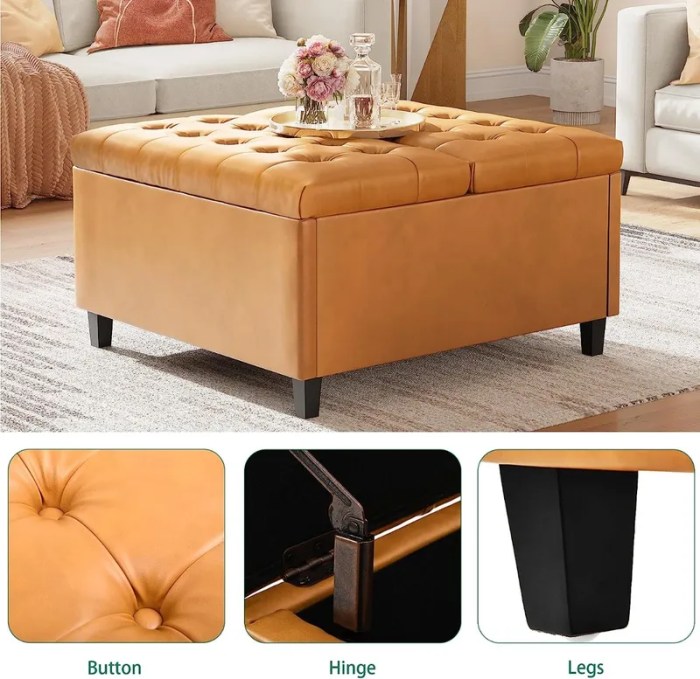 ZAFLY Coffee Table Ottoman with Lift Top, Square Ottoman with Storage ... ZAFLY Coffee Table Ottoman with Lift Top, Square Ottoman with Storage ...