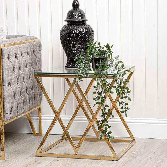 Antoinette Gold Metal And Glass End Side Table | Picture Perfect Home Antoinette Gold Metal And Glass End Side Table | Picture Perfect Home