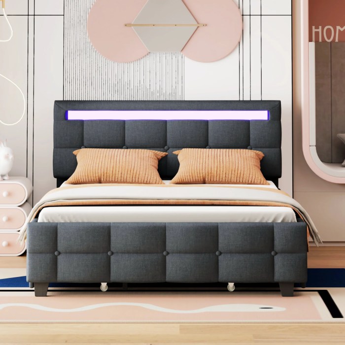 WOOD EMPIRE Solid Wood King Size Platform Upholstered Bed for Bedroom ... Upholstered platform bed furniture with drawers