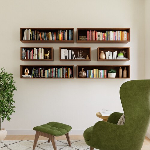 Floating Bookshelf - Etsy Floating wood bookshelf furniture for entryway
