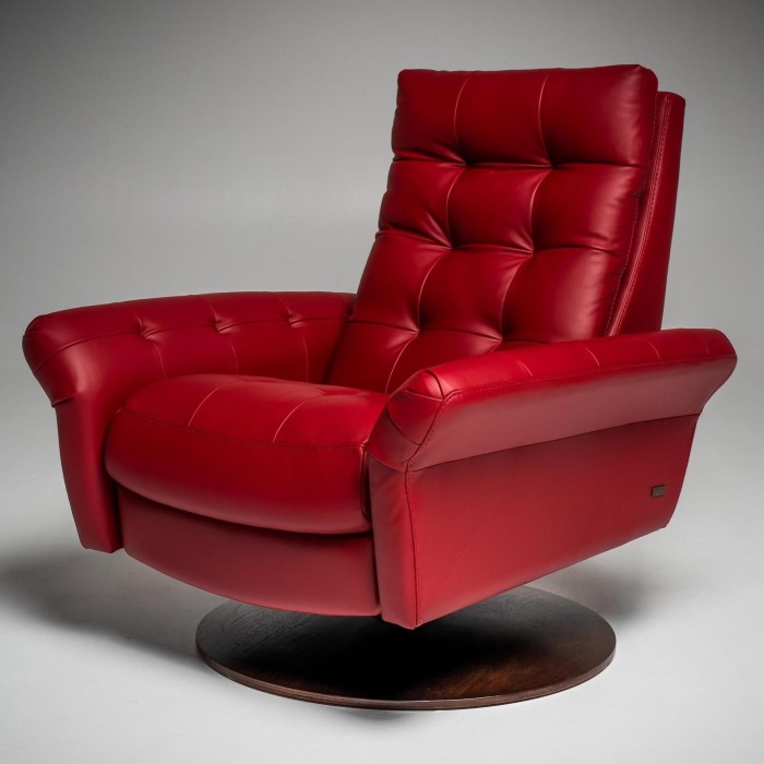 American Leather Pileus European-Style Fully Adjustable Swivel Glider ... Leather swivel recliner chair furniture